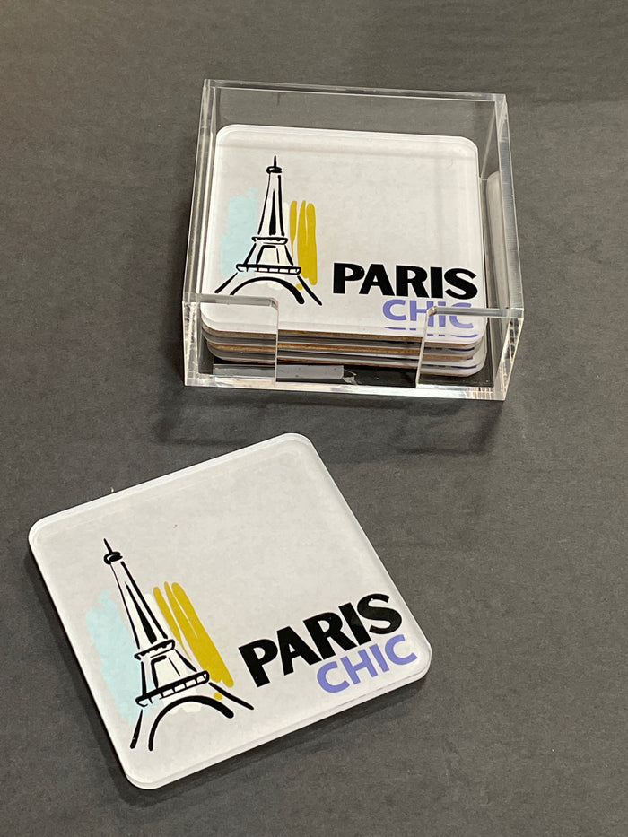 ACRYLIC COASTER PARIS WITH HOLDER