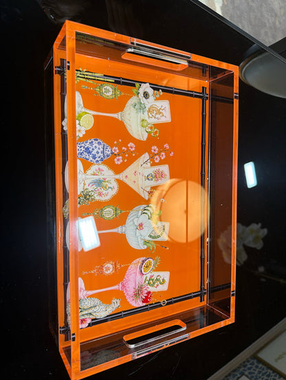 ACRYLIC VANITY TRAY MAHJONG TILES AND TINIS