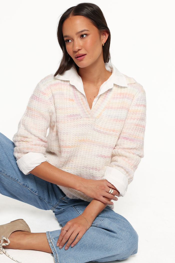 KNITWEAR Alyx Spacedye Polo Sweater - Pink Multi