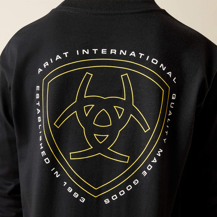 Ariat Boy's L/S Easy Rider Graphic Logo T-Shirt in Black