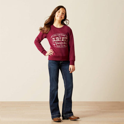 Ariat Girl's Emblem Sweatshirt in Heather