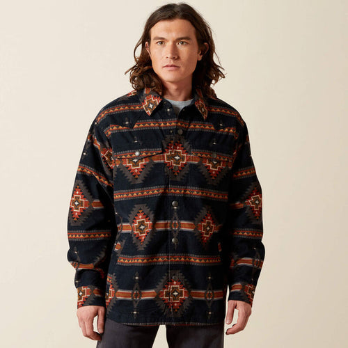 Ariat Men's Hensley Corduroy Retro Shirt Jacket in Dark Grey