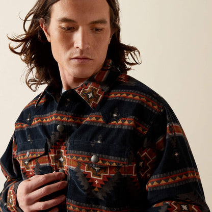 Ariat Men's Hensley Corduroy Retro Shirt Jacket in Dark Grey