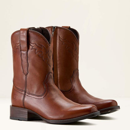 Ariat Men's Sonoro Roper Toe Boot in Cinnamon Brown