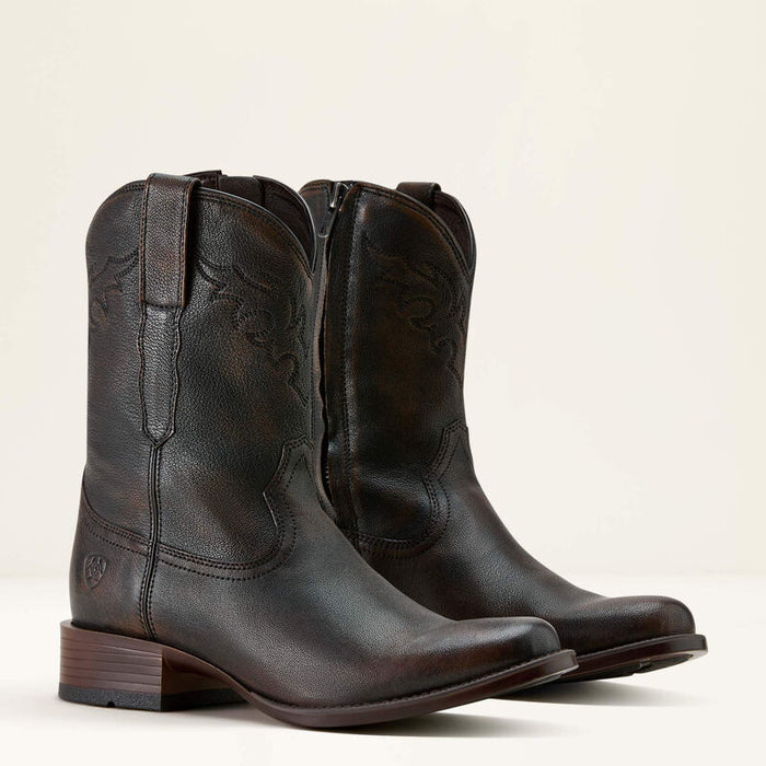 Ariat Men's Sonoro Roper Toe Western Boot in Chocolate Truffle