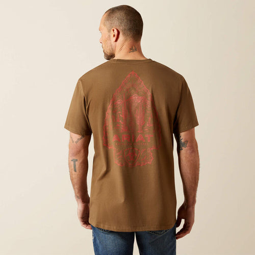 Ariat Men's Stone Arrowhead T-Shirt in Teak