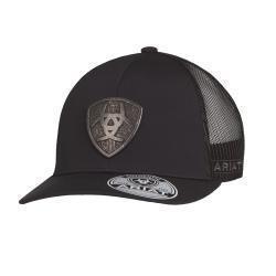 Ariat Metal Logo Shield Trucker Cap in Black