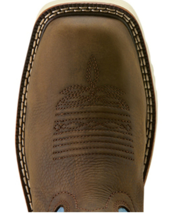 Ariat Women's Activator Waterproof Wide Square Toe Work Boot in Brown