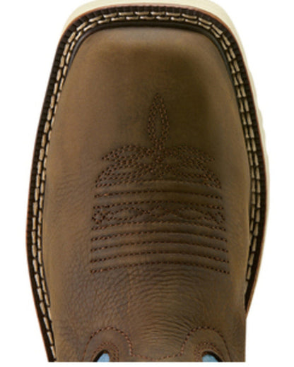 Ariat Women's Activator Waterproof Wide Square Toe Work Boot in Brown