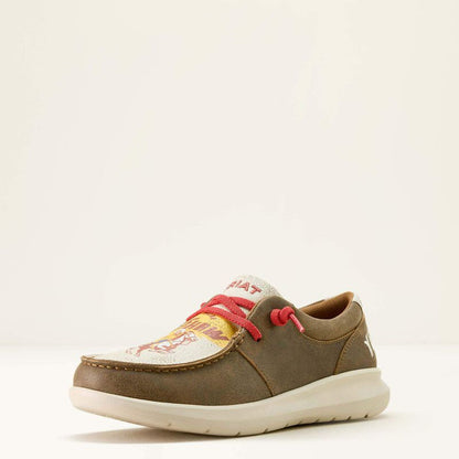 Ariat Women's Hilo Sendero Shoe in Brown Bomber/Yeehaw Print
