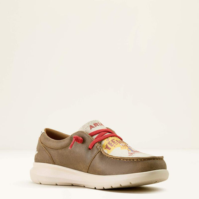 Ariat Women's Hilo Sendero Shoe in Brown Bomber/Yeehaw Print