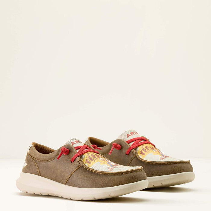 Ariat Women's Hilo Sendero Shoe in Brown Bomber/Yeehaw Print