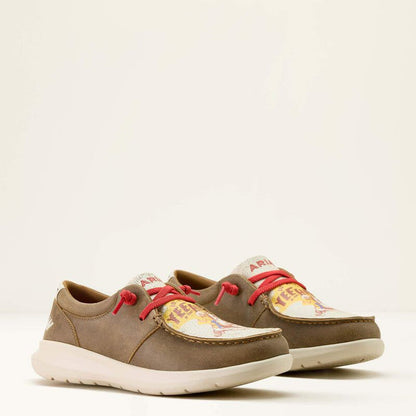 Ariat Women's Hilo Sendero Shoe in Brown Bomber/Yeehaw Print