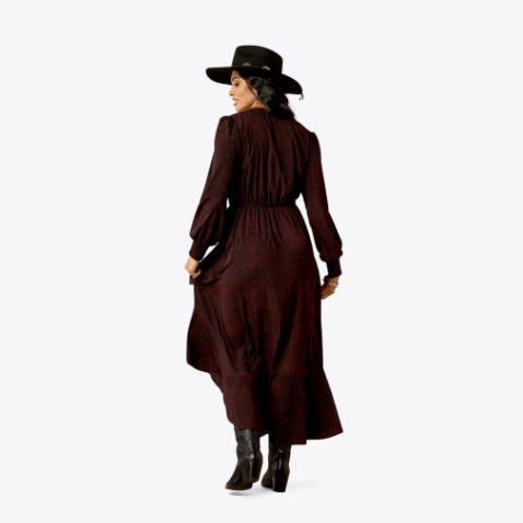 Ariat Women's L/S Arizona High Low Dress Python Print Dress in Port Royale