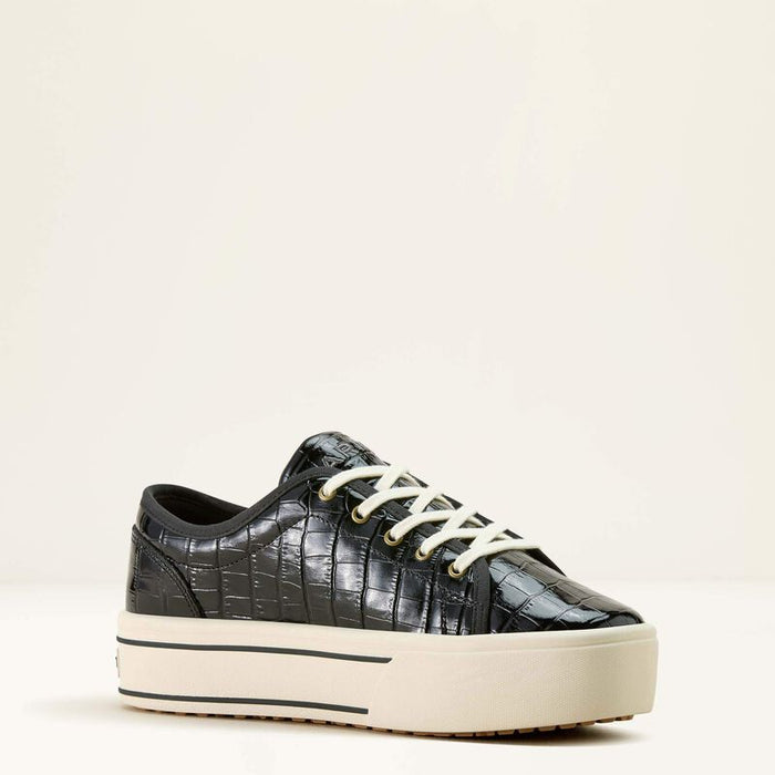 Ariat Women's Skylar Platform Shoe in Black Luxe Caviar Croc Print