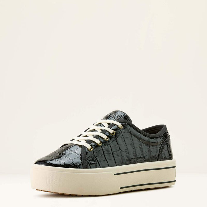 Ariat Women's Skylar Platform Shoe in Black Luxe Caviar Croc Print