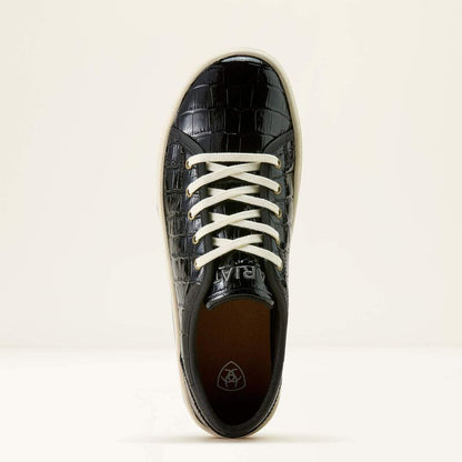 Ariat Women's Skylar Platform Shoe in Black Luxe Caviar Croc Print