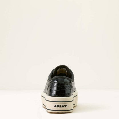 Ariat Women's Skylar Platform Shoe in Black Luxe Caviar Croc Print