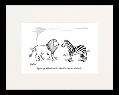 Black & White & Red All Over Cartoon Print