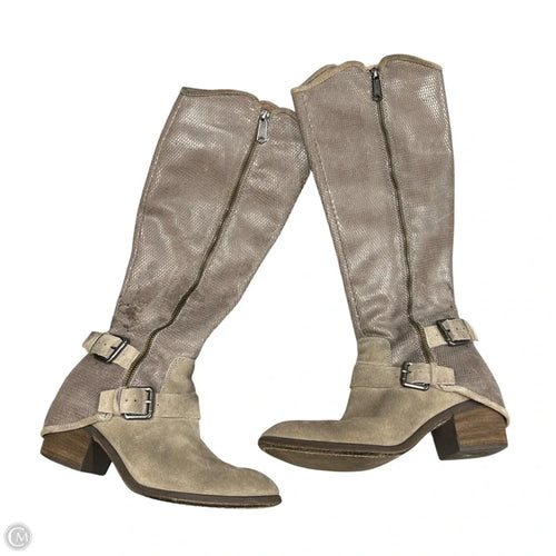 Boots Knee Heels By Donald Pliner In Taupe, Size: 8.5