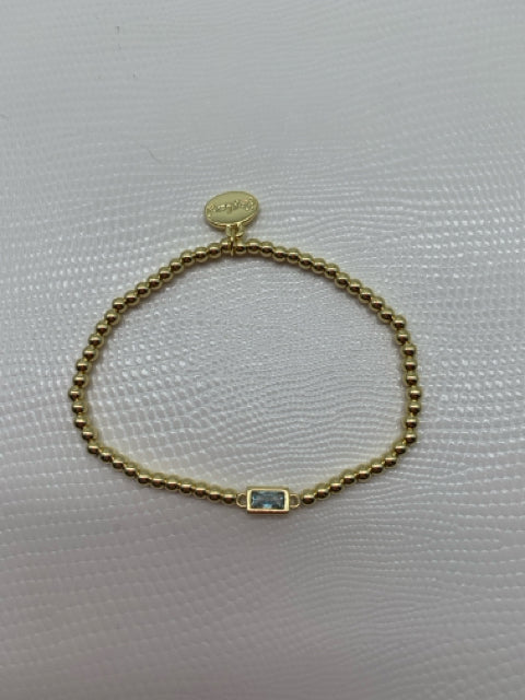 BRACELET 14KT GOLD MARCH BIRTHSTONE