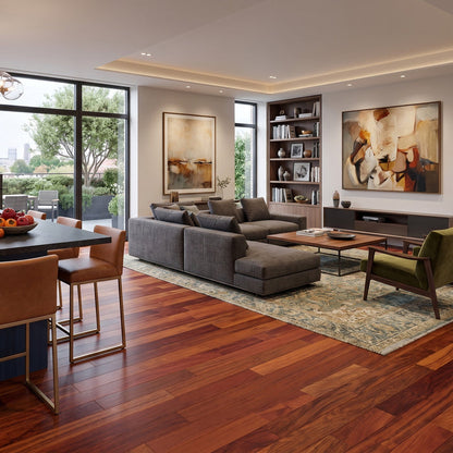 Brazilian Cherry (Jatoba) Engineered Flooring 0.375″ x3.25″ Prefinished Satin, $4.83/sqft - Advantage Lumber