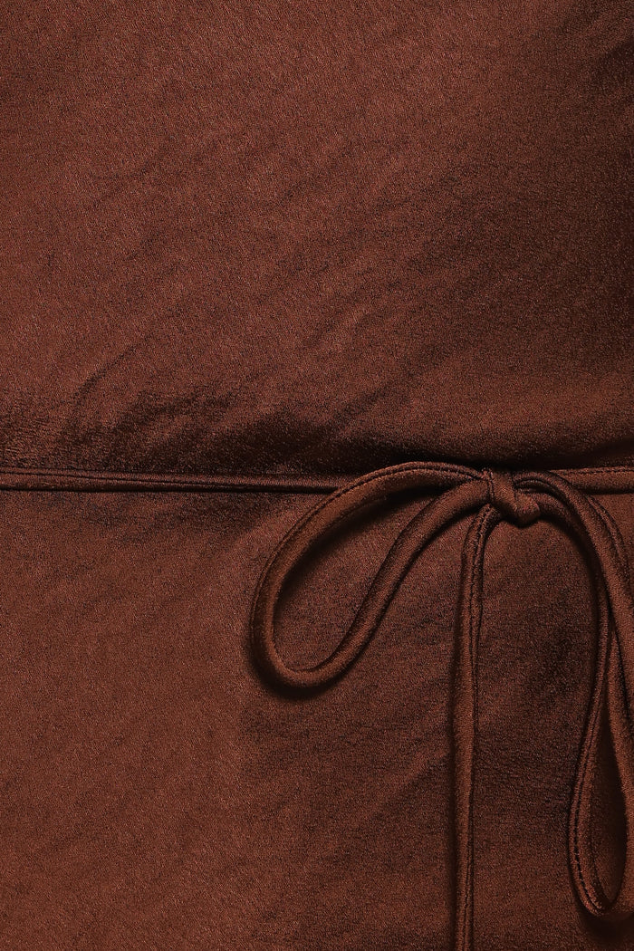 TOPS Brenn Halterneck Top - Chocolate Brown