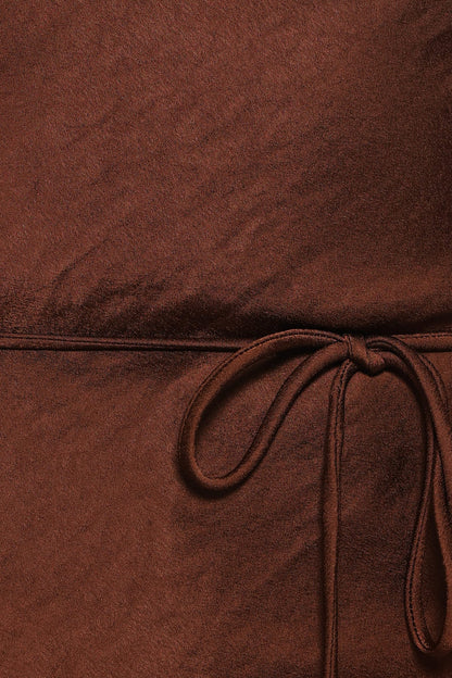 TOPS Brenn Halterneck Top - Chocolate Brown