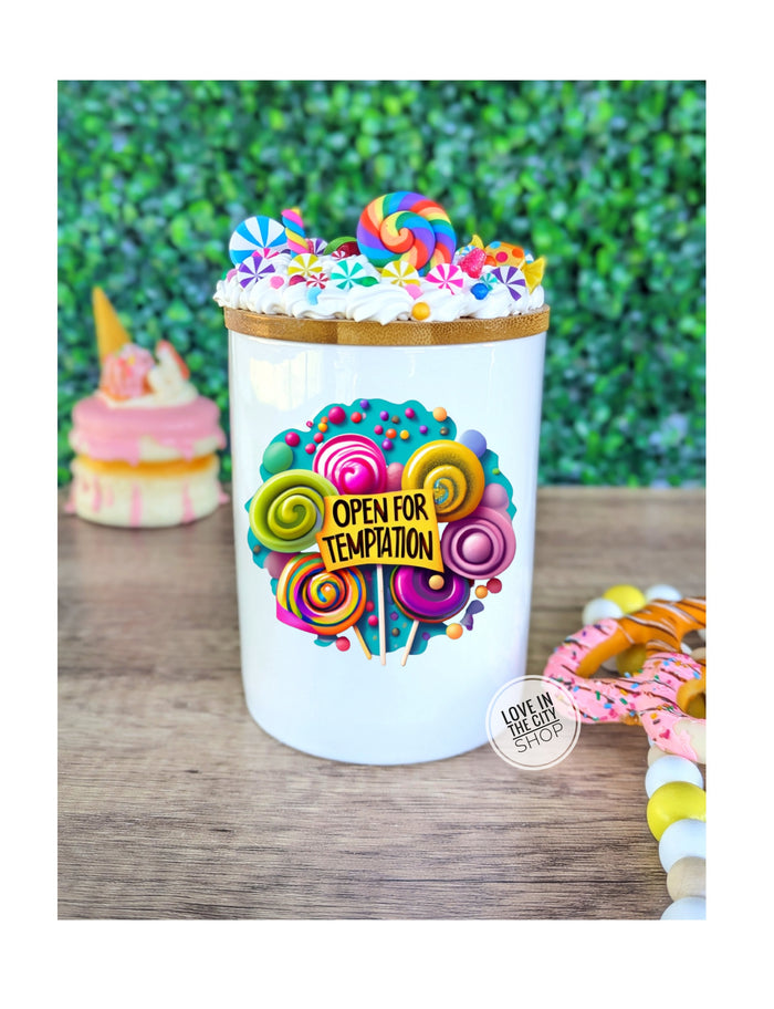 Candy Temptation Ceramic Candy Jar