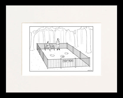 Cat Run Cartoon Print