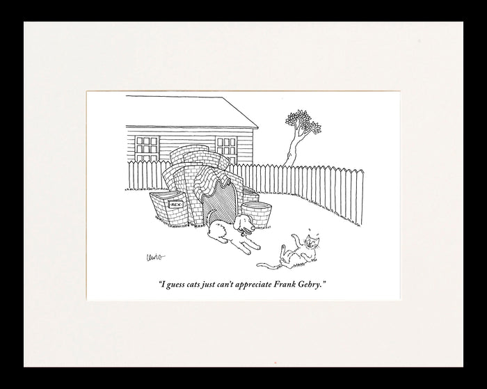 Cats Can't Appreciate Frank Gehry Cartoon Print