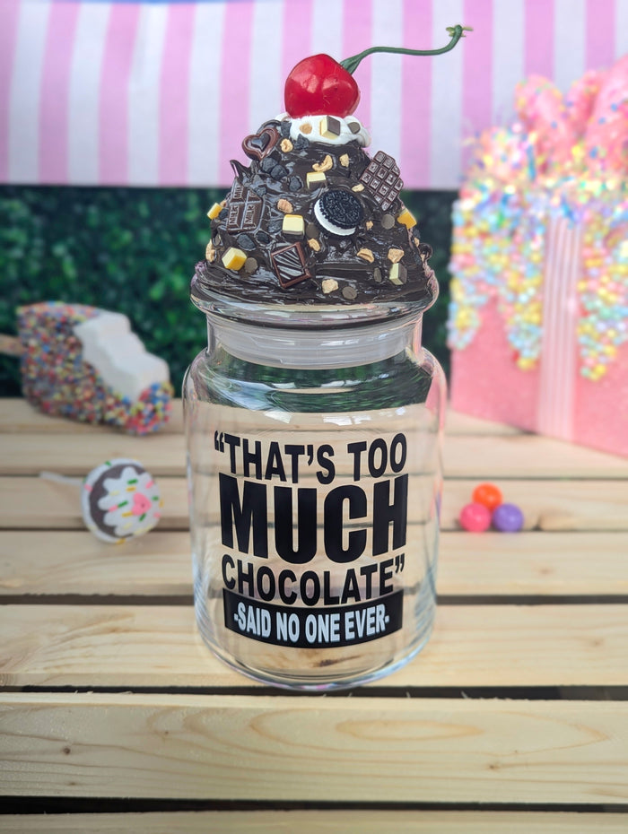 Chocolate Lover Glass Candy Jar