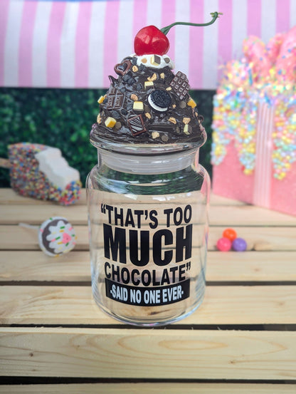 Chocolate Lover Glass Candy Jar