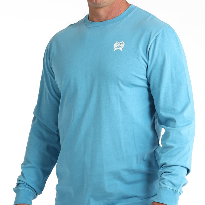 Cinch Men's L/S Rope Graphic Logo T-Shirt in Blue
