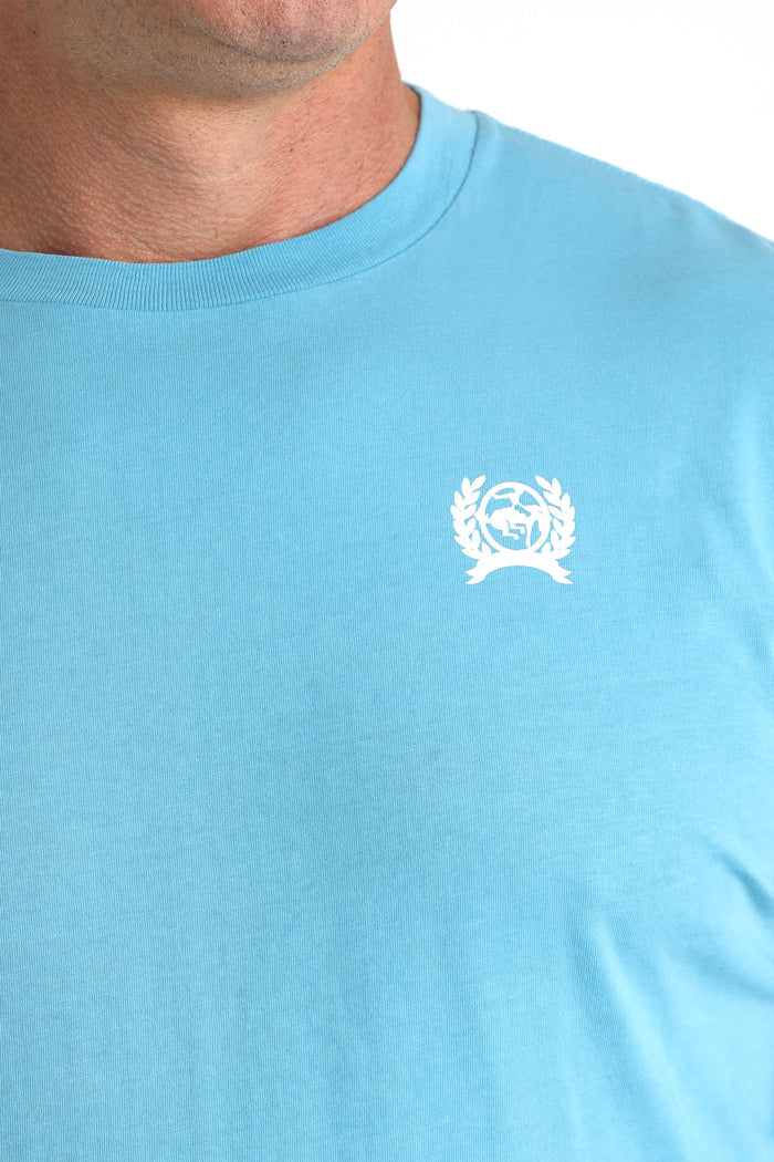 Cinch Men's L/S Rope Graphic Logo T-Shirt in Blue