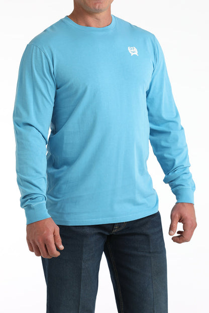 Cinch Men's L/S Rope Graphic Logo T-Shirt in Blue