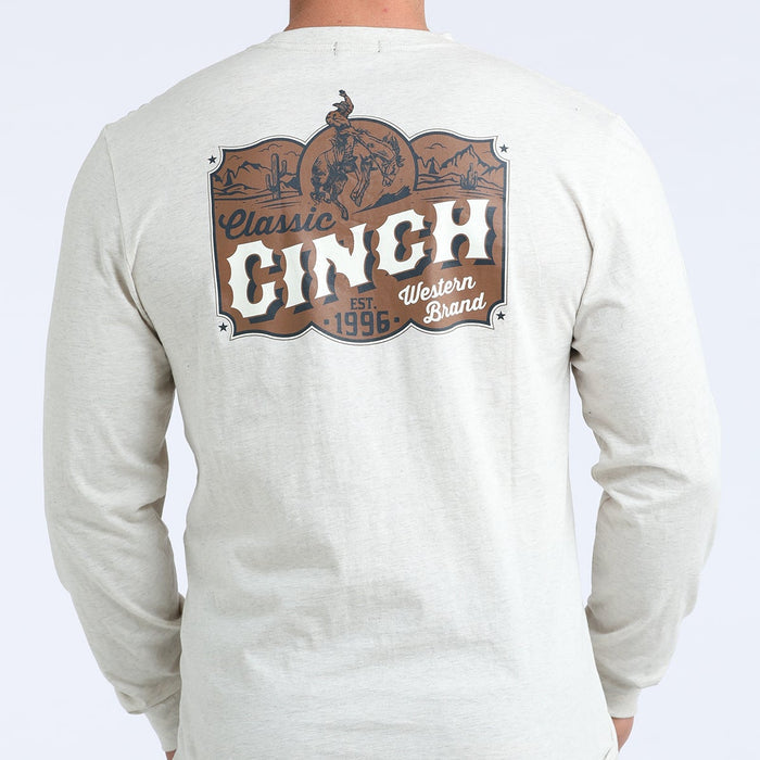 Cinch Men's L/S Western Brand Graphic Logo T-Shirt in Cream