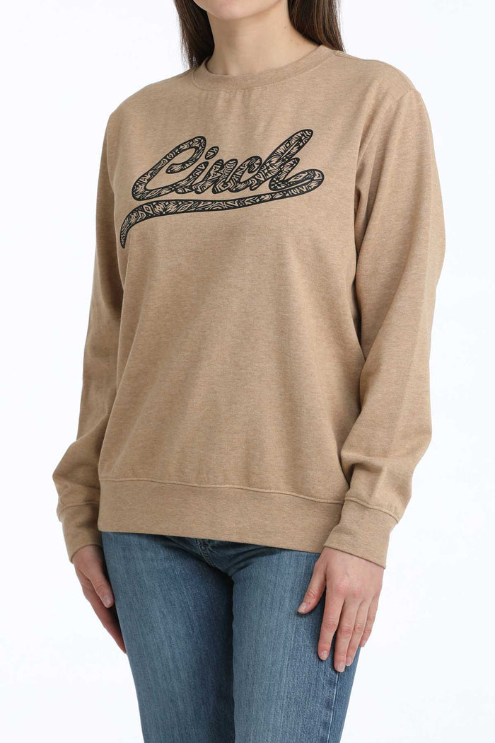 Cinch Women's Logo Fleece Sweatshirt in Brown