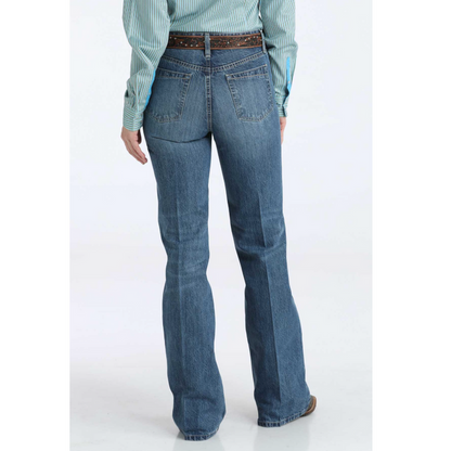Cinch Women's Tatum High Rise Trouser in Medium Dark Wash