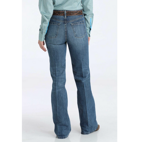 Cinch Women's Tatum High Rise Trouser in Medium Dark Wash