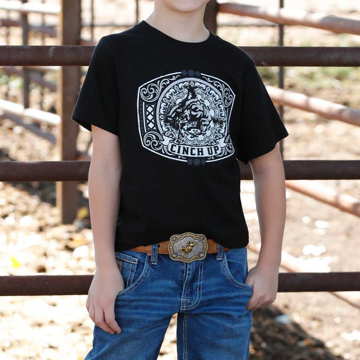 Cinch Youth Boy's Graphic Tee in Black