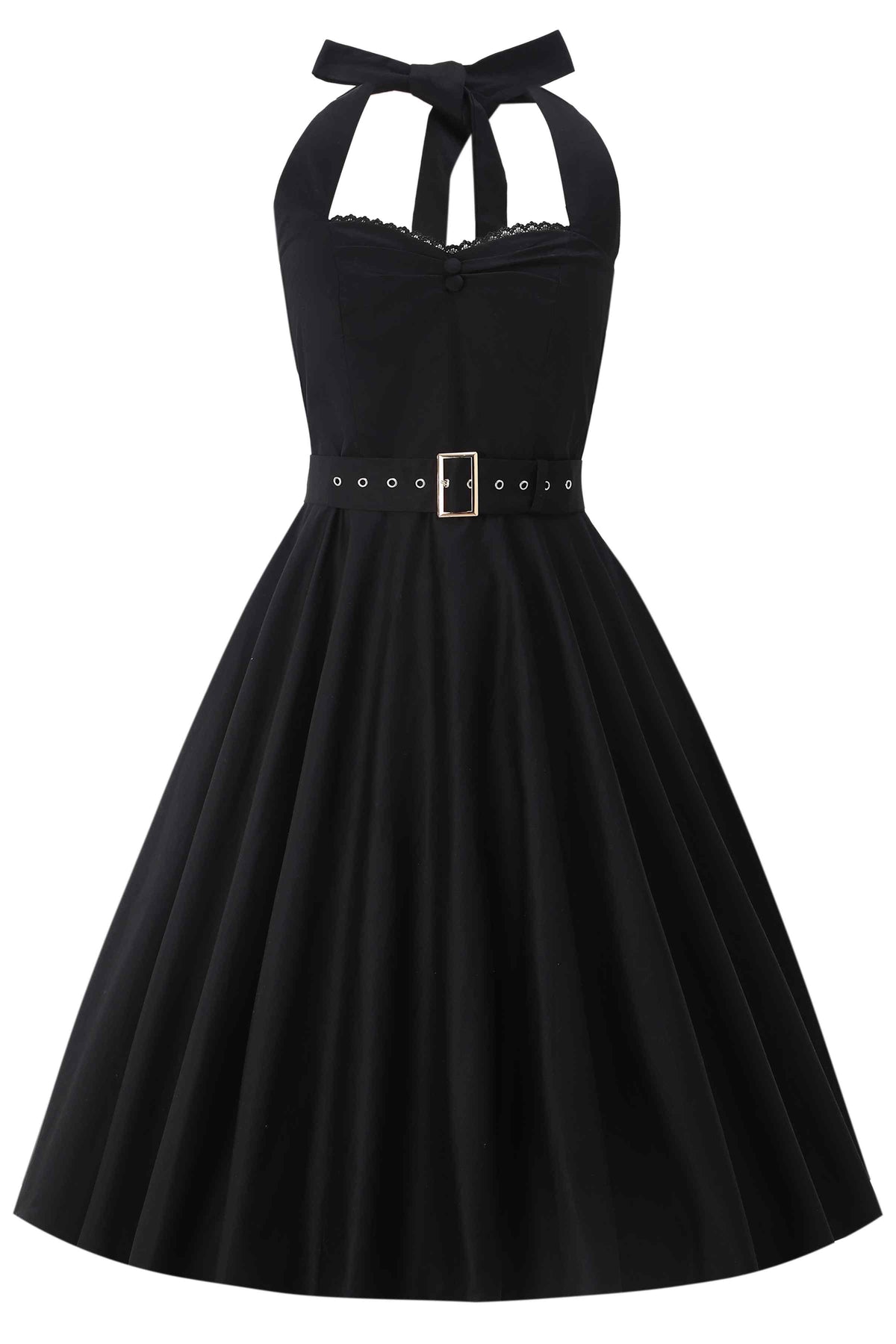 Daisy Classic Black Halter Dress