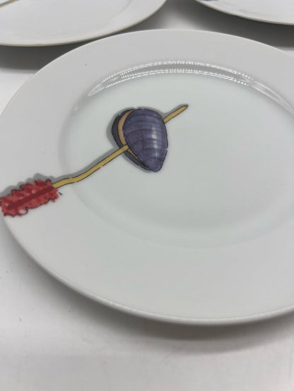 CRATE & BARREL SET OF 6 APPETIZER PLATES