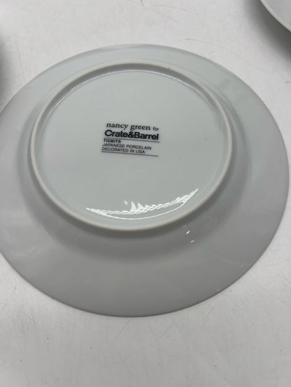 CRATE & BARREL SET OF 6 APPETIZER PLATES