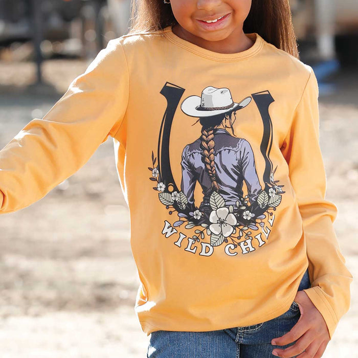 Cruel Girl's Youth L/S Wild Child Tee in Yellow