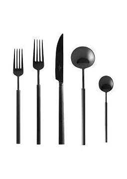 DOMO 5 PIECE FLATWARE SETTING IN BLACK