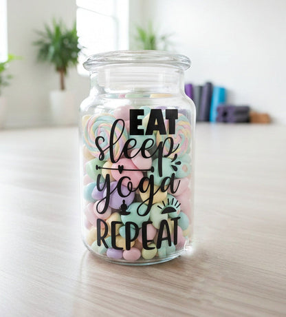 Eat, Sleep, Yoga Repeat Candy Jar