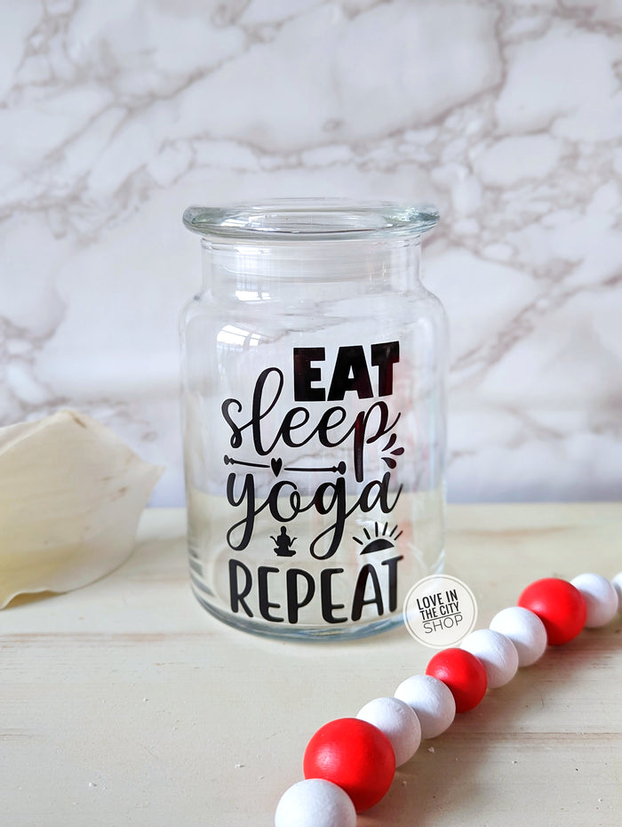 Eat, Sleep, Yoga Repeat Candy Jar