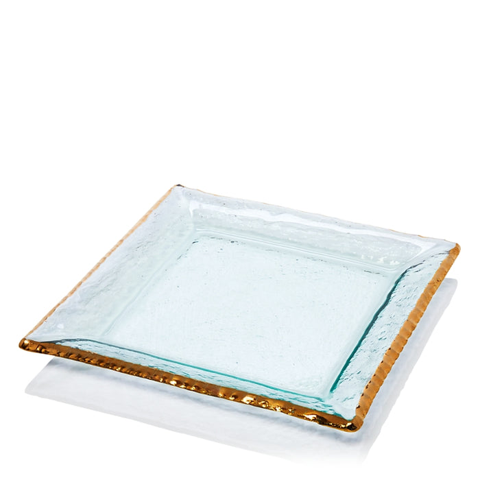 EDGEY SQUARE PLATTER IN GOLD