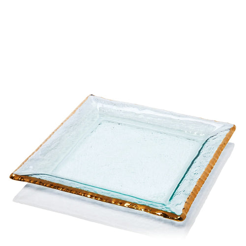 EDGEY SQUARE PLATTER IN GOLD